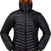 Bergans Senja Dons Lichte Jas Met Kap Heren, Zwart -Winter Mode Winkel bergans senja down light jacket with hood men dark shadow grey light golden yellow 1
