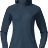 Bergans Ulstein Wollen Jas Met Capuchon Dames, Blauw
