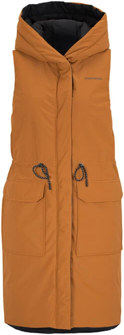 DIDRIKSONS Aviva Omkeerbaar Vest Dames, Oranje/zwart