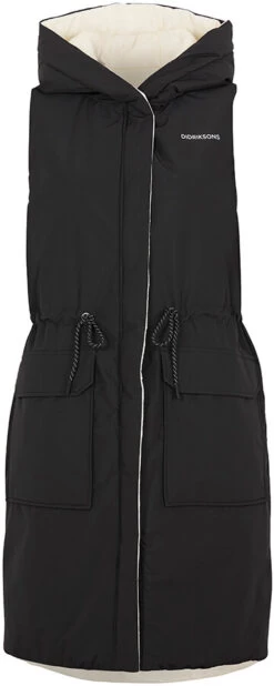 DIDRIKSONS Aviva Omkeerbaar Vest Dames, Zwart/wit