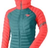 Dynafit Radical RDS Donsjack Met Capuchon Dames, Rood/petrol -Winter Mode Winkel dynafit radical rds down hooded jacket women hot coral 1