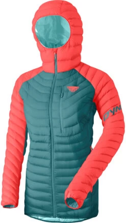 Dynafit Radical RDS Donsjack Met Capuchon Dames, Rood/petrol