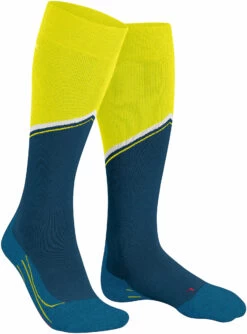 Falke SK2 Diagonal Skisokken Heren, Blauw/geel