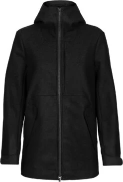 Icebreaker Felted Merino Hooded Jacket Dames, Zwart