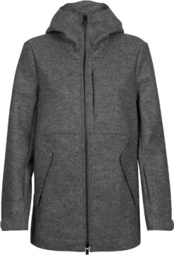 Icebreaker Felted Merino Hooded Jacket Dames, Grijs