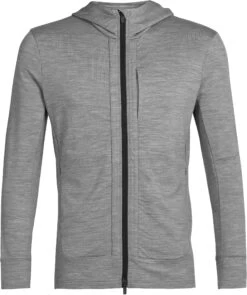 Icebreaker Quantum III LS Zip Hood Jas Heren, Grijs