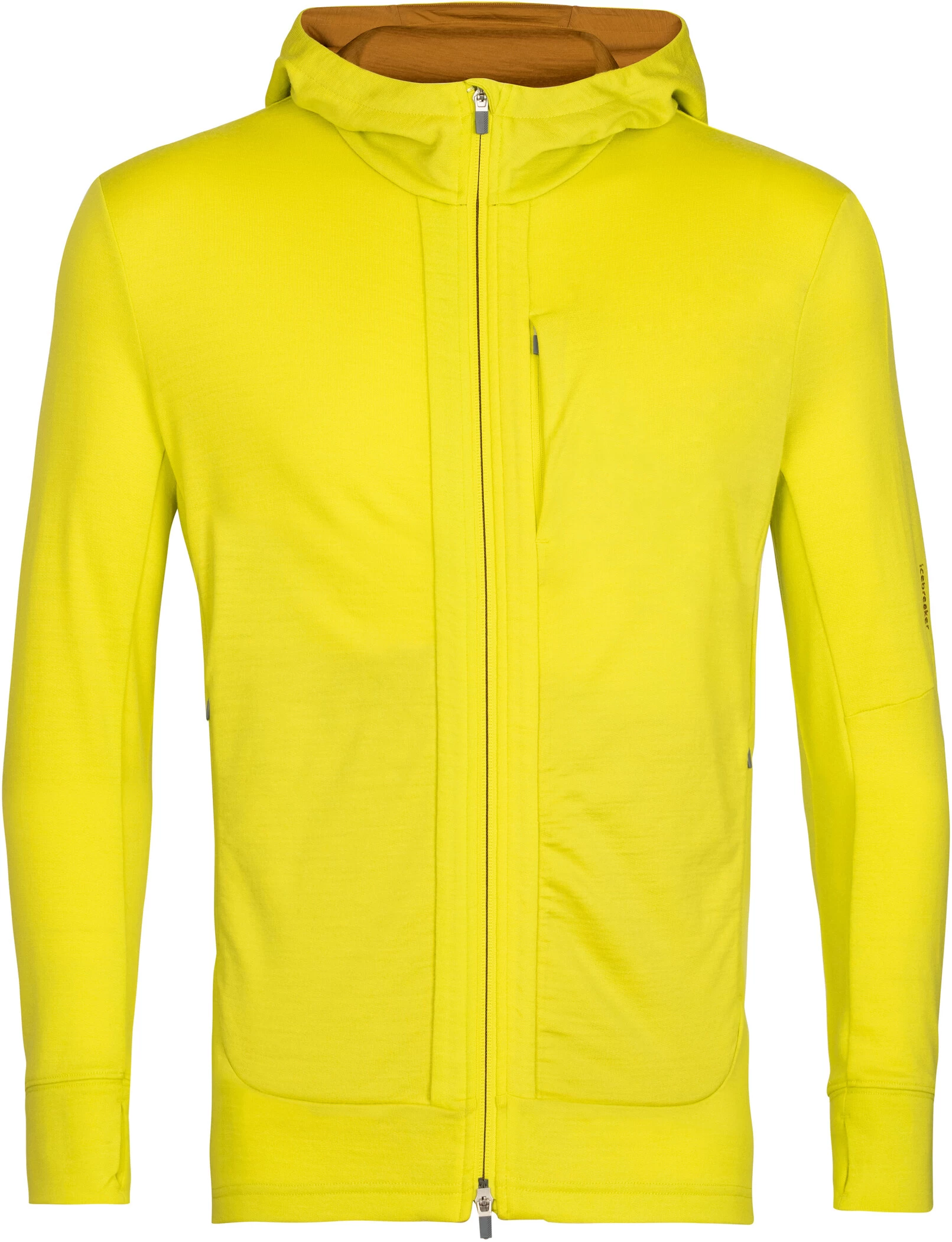 Icebreaker Quantum III LS Zip Hood Jas Heren, Geel 3 Icebreaker Quantum III LS Zip Hood Jas Heren, Geel