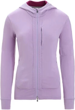 Icebreaker Quantum III LS Zip Hoodie Dames, Violet