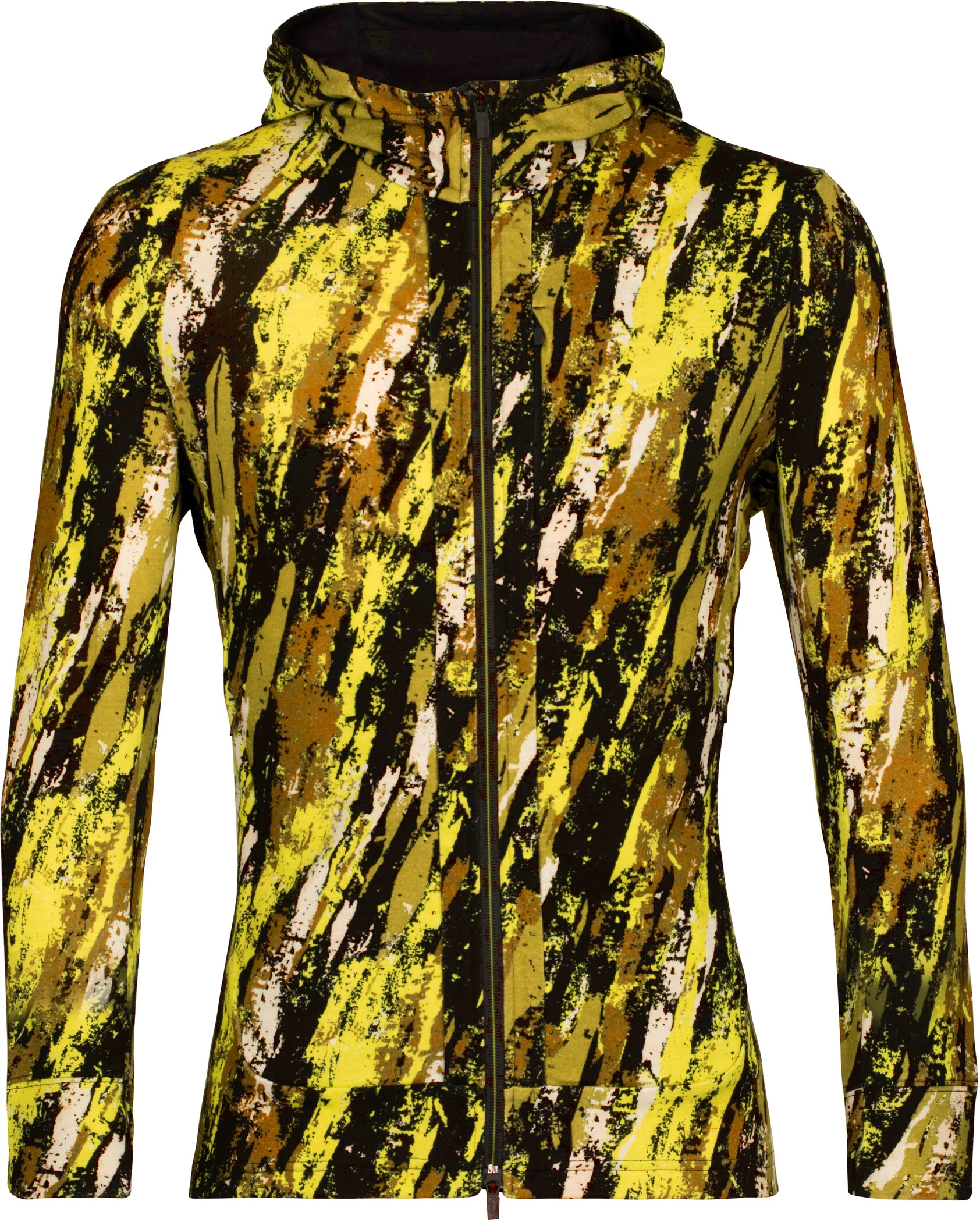 Icebreaker Quantum III Sedimentary LS Zip Hoodie Heren, Geel/zwart 3 Icebreaker Quantum III Sedimentary LS Zip Hoodie Heren, Geel/zwart