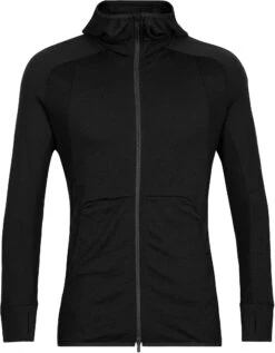 Icebreaker ZoneKnit LS Zip Hoodie Heren, Zwart