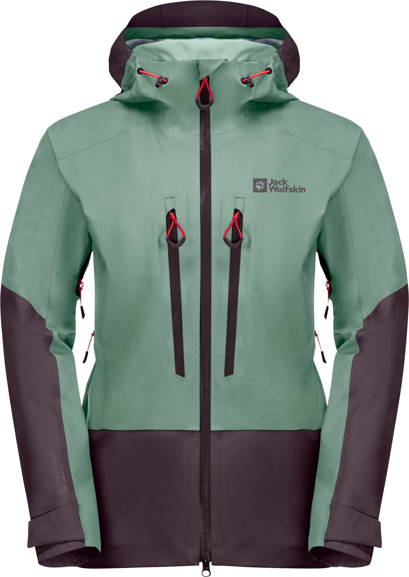 Jack Wolfskin Alpspitze 3L Jas Dames, Groen/violet 3 Jack Wolfskin Alpspitze 3L Jas Dames, Groen/violet