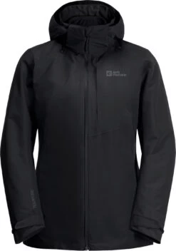 Jack Wolfskin Bergland 3in1 Jas Dames, Zwart