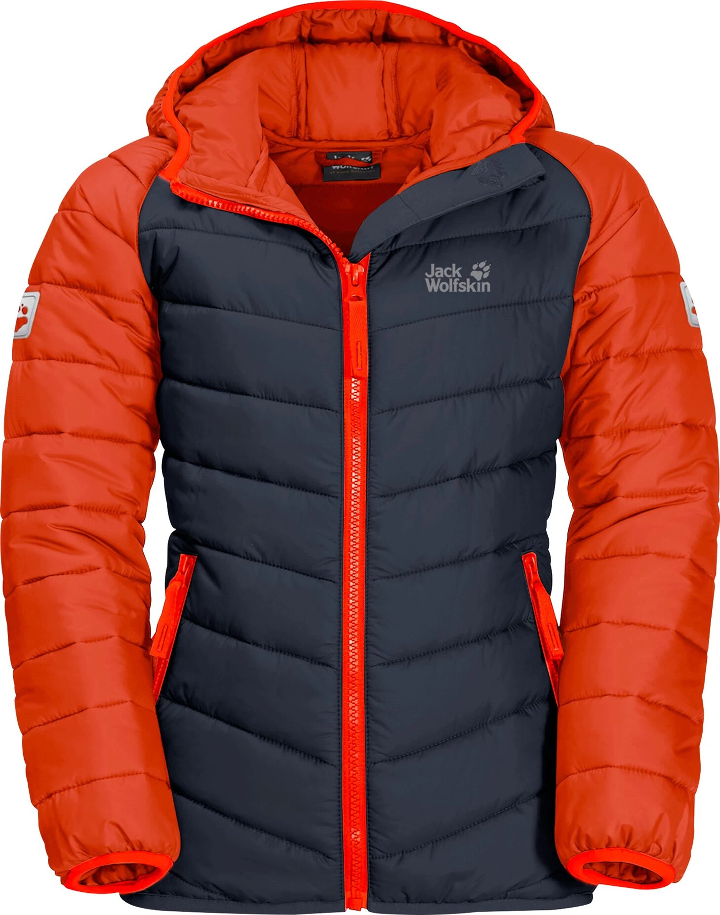 Jack Wolfskin K Zenon Jas Kinderen, Oranje/blauw 3 Jack Wolfskin K Zenon Jas Kinderen, Oranje/blauw