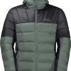 Jack Wolfskin Nebelhorn Dons Hoody Heren, Groen/grijs -Winter Mode Winkel jack wolfskin nebelhorn down hoody men hedge green 1