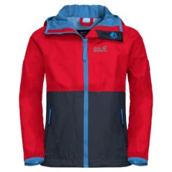 Jack Wolfskin Rainy Days Jas Kinderen, Rood/blauw