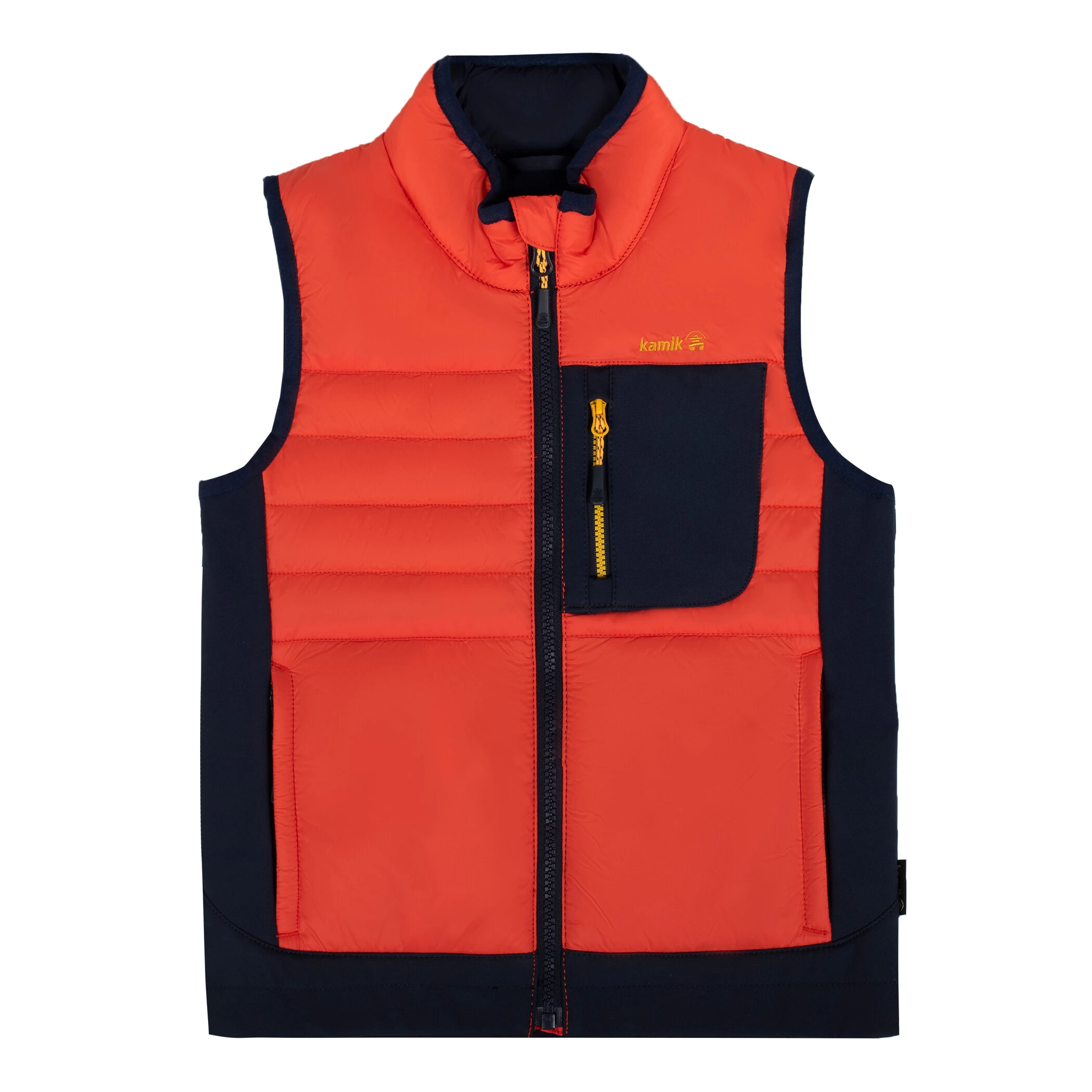 Kamik Hollis Hybrid Softshell Vest Boys, Oranje/blauw 3 Kamik Hollis Hybrid Softshell Vest Boys, Oranje/blauw