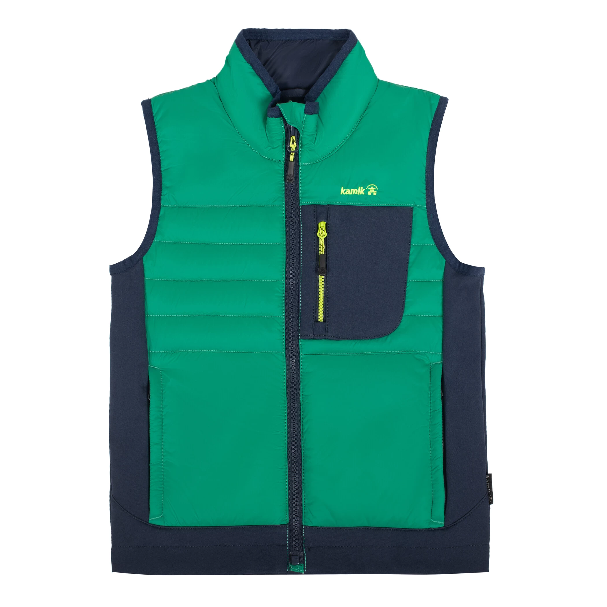 Kamik Hollis Hybrid Softshell Vest Boys, Groen/blauw 3 Kamik Hollis Hybrid Softshell Vest Boys, Groen/blauw