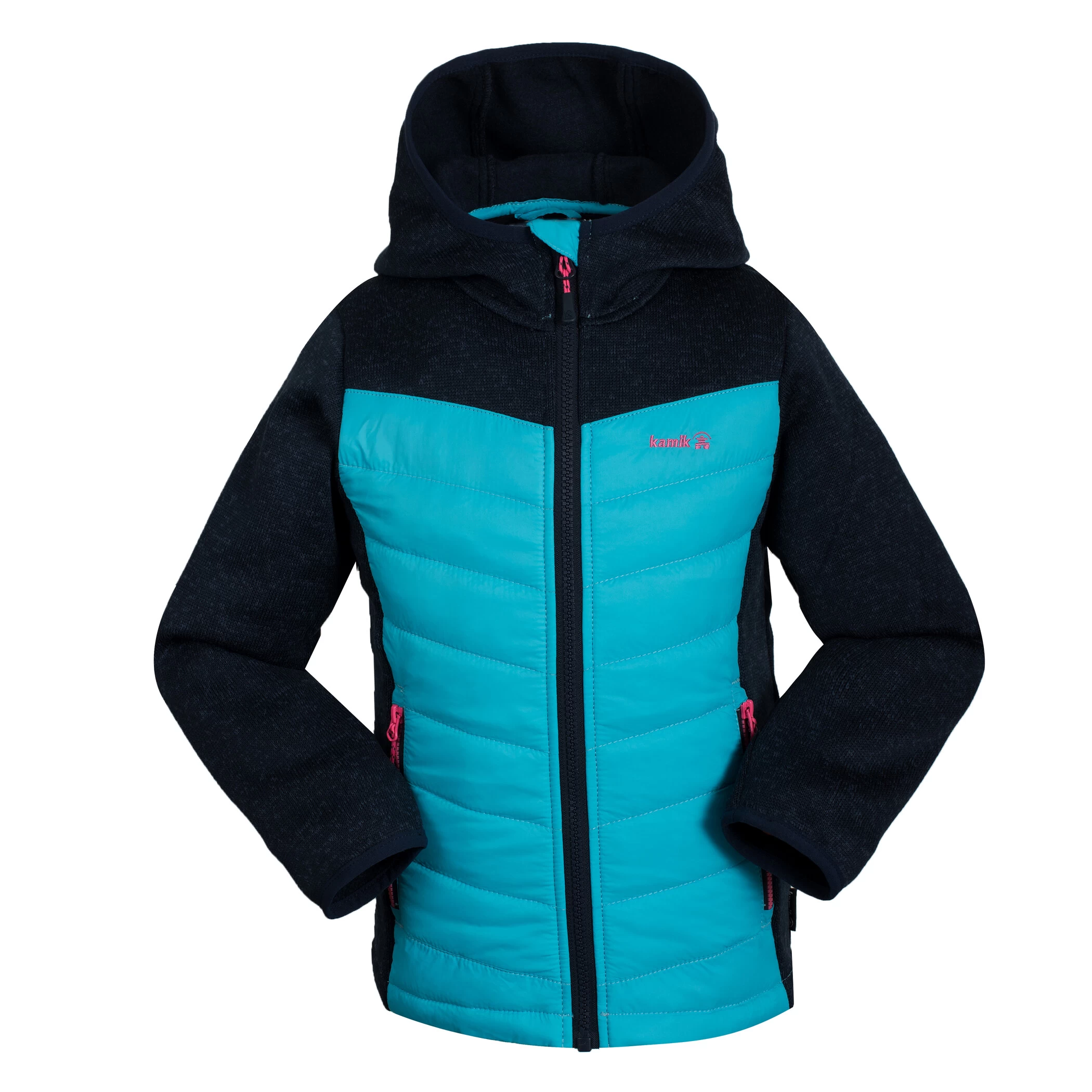 Kamik Willow Hybrid Fleece Jacket Girls, Blauw 3 Kamik Willow Hybrid Fleece Jacket Girls, Blauw