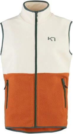 Kari Traa Ane Fleece Vest Dames, Wit/oranje