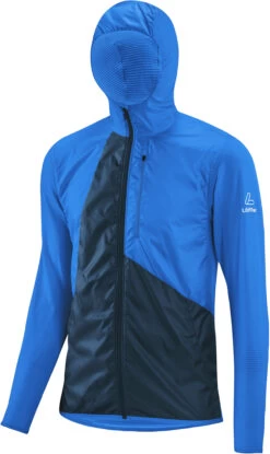 Löffler Windfleece Hoody Heren, Blauw