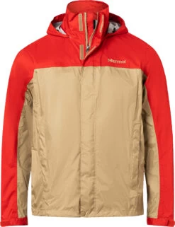 Marmot PreCip Eco Jas Heren, Beige/rood