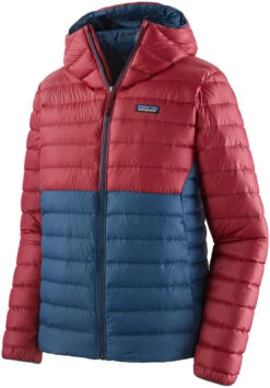 Patagonia Down Sweater Hoody Heren, Rood/blauw