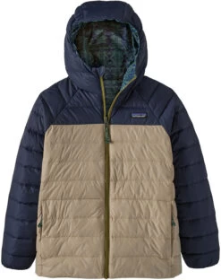 Patagonia Down Sweater Omkeerbare Hoody Kinderen, Blauw/beige