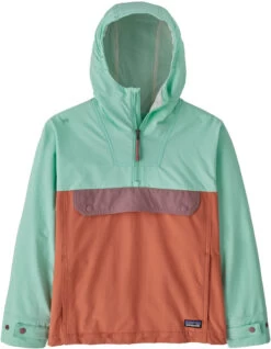 Patagonia Isthmus Anorak Boys, Groen/rood