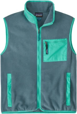 Patagonia Synchilla Vest Heren, Grijs/turquoise