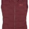 Rab Cubit Stretch Dons Vest Dames, Rood -Winter Mode Winkel rab cubit stretch down vest women deep heather 1