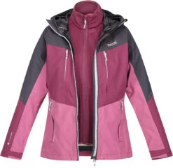 Regatta Carletta VII 3in1 Jas Dames, Roze/zwart