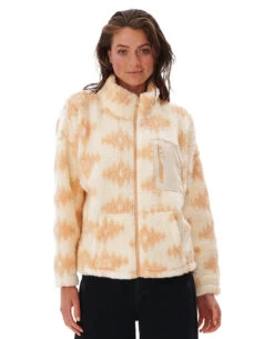 Rip Curl Waves Polar Fleece Jas Dames, Beige