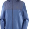Salomon Essential Waterproof 2.5L Jas Dames, Blauw -Winter Mode Winkel salomon essential waterproof 25l jacket women mood indigo dark denim 1
