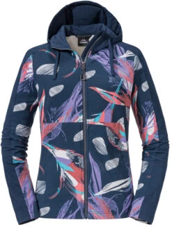 Schöffel Locarno Fleece Hoody Women, Blauw/bont