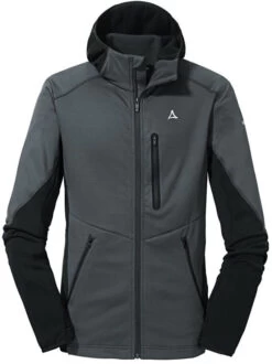 Schöffel Lodron Fleece Hoody Heren, Grijs/zwart
