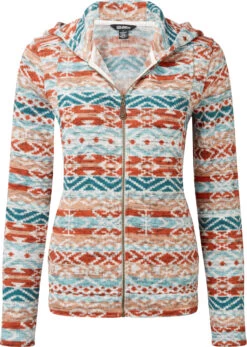 Sherpa Bhutan Full Zip Hoodie Dames, Blauw/bruin