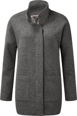 Sherpa Lhamu Knoop Jas Dames, Grijs