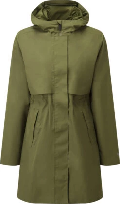 Tentree Lange Regenjas Dames, Olijf