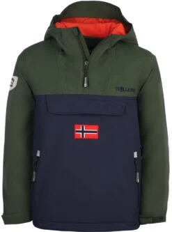 TROLLKIDS Kirkenes Anorak Kinderen, Groen/blauw