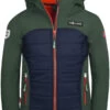 TROLLKIDS Lysefjord Jas Kinderen, Groen/blauw 1 TROLLKIDS Lysefjord Jas Kinderen, Groen/blauw -Winter Mode Winkel trollkids lysefjord jacket kids forest green navy flame orange 1
