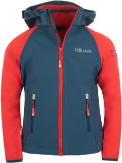 TROLLKIDS Rondane XT Zip Off Jas Kinderen, Blauw/rood