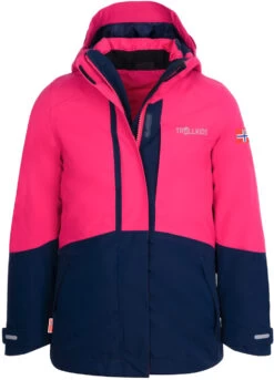 TROLLKIDS Skanden 3in1 Jas Meisjes, Roze/blauw