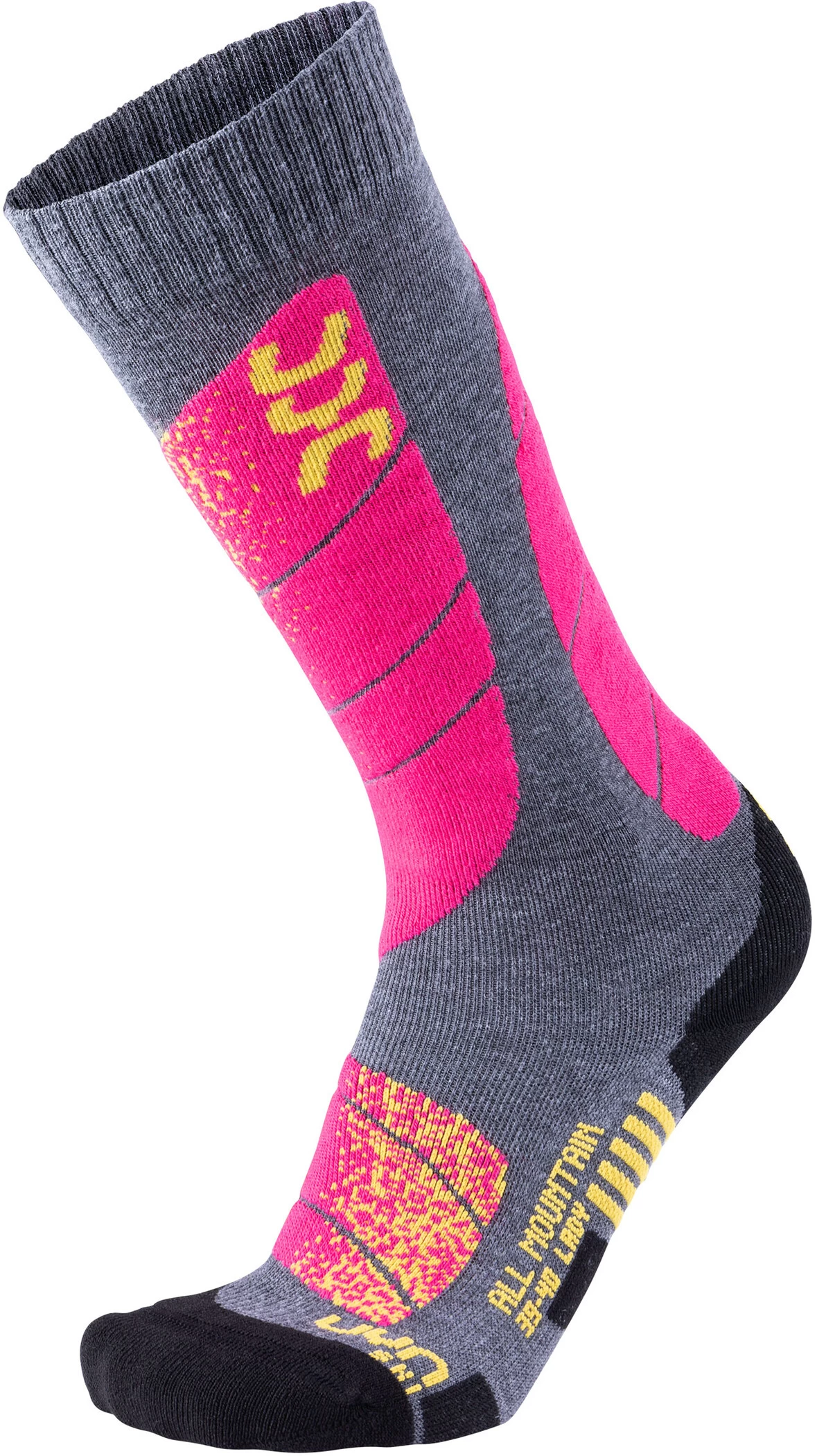 UYN All Mountain Skisokken Dames, Grijs/roze