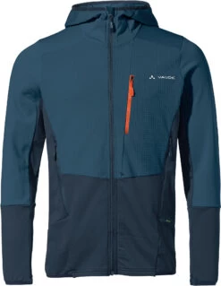 VAUDE Monviso Hooded Grid Fleece Jacket Heren, Blauw