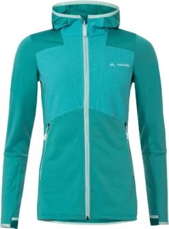 VAUDE Monviso Hooded Grid Fleece Jacket Dames, Turquoise