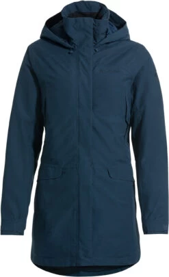 VAUDE Skomer Wollen Parka Dames, Blauw